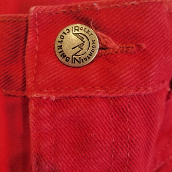 Rocky Mountain Size 5/6  Women's RED Denim Mom Jeans Bareback USA Vtg Rockies - Picture 3 of 14